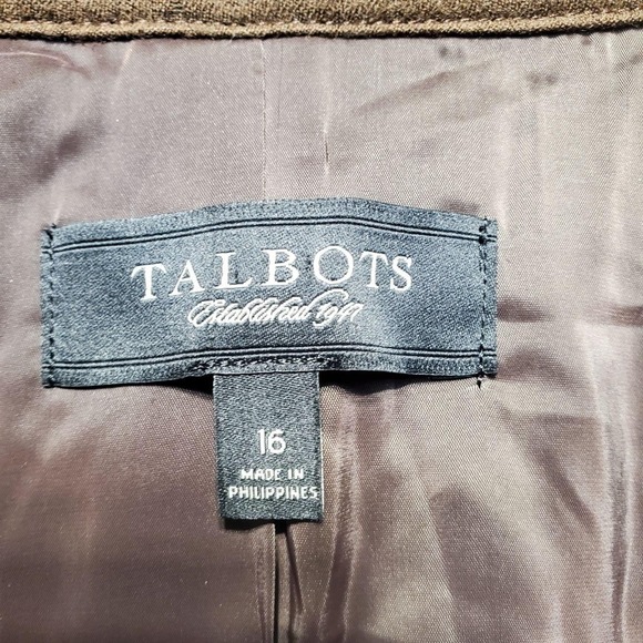 Talbots Jacket Womens 16 Gray Brown Plaid Wool Blend Heritage Riding Equestrian - Picture 4 of 15